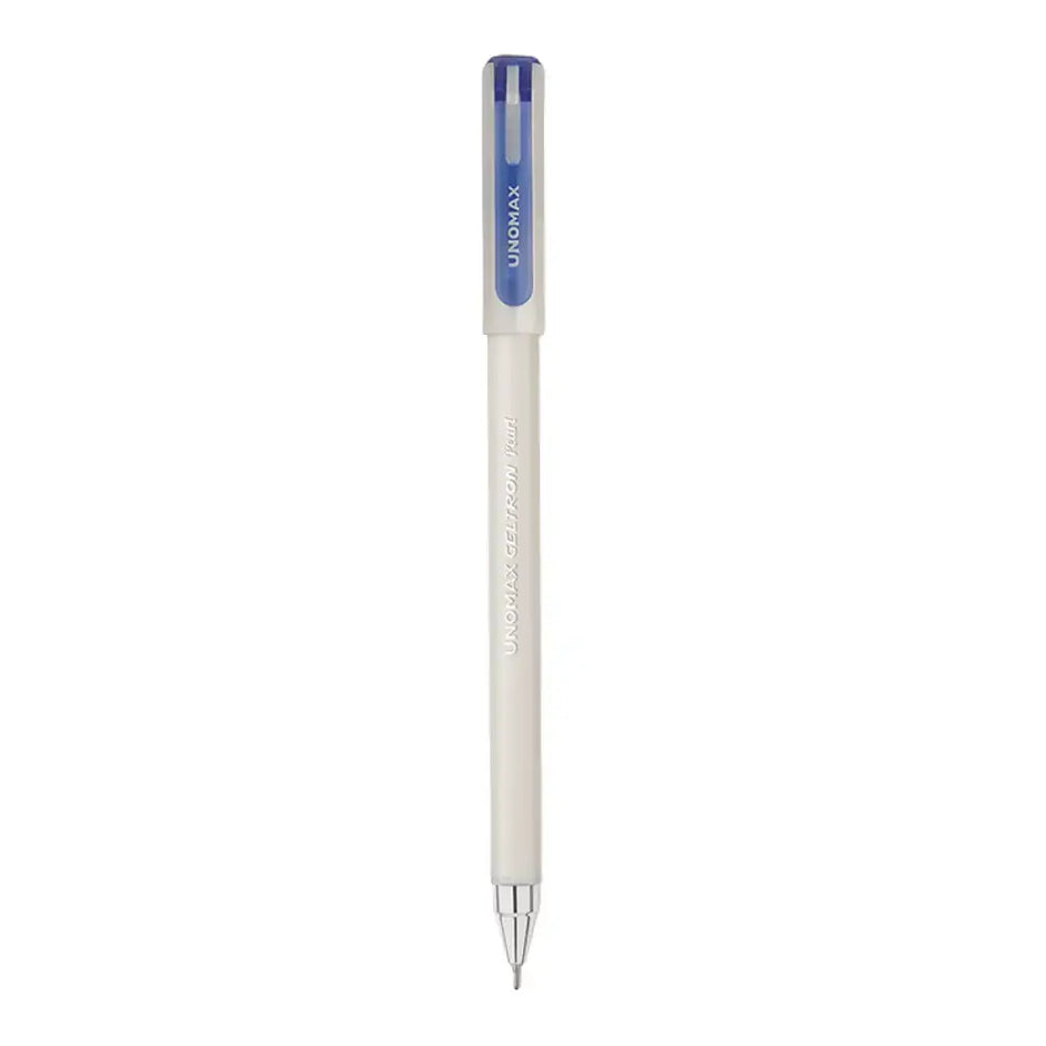 Unomax Geltron Pearl Gel Pen | Waterproof Ink | Ink Colour - Blue Black and Red - Blue - Gel Pens