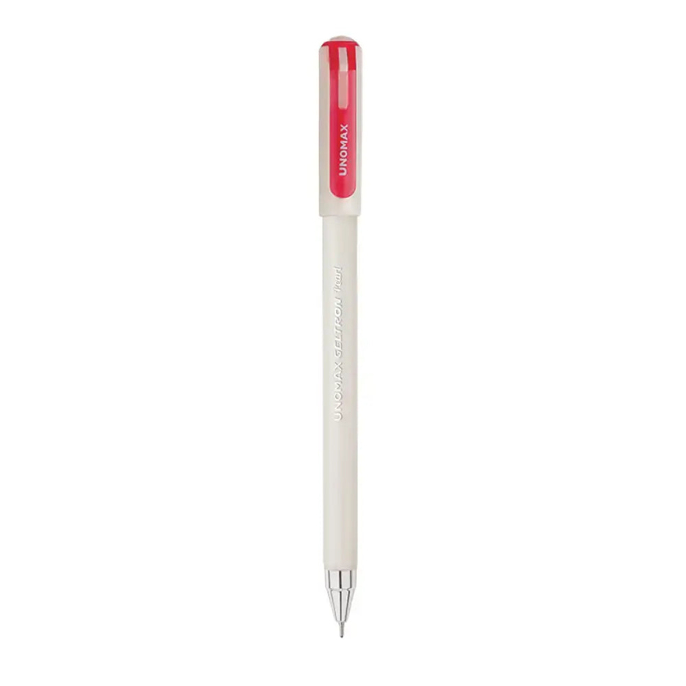 Unomax Geltron Pearl Gel Pen | Waterproof Ink | Ink Colour - Blue Black and Red - Red - Gel Pens
