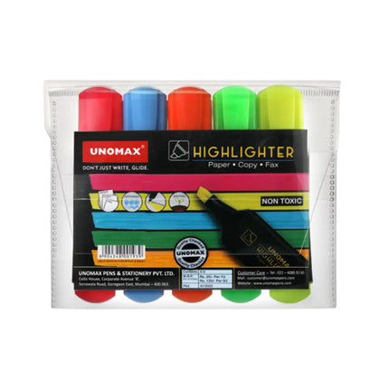 Unomax Highlighters Assorted Colours - Hilighters