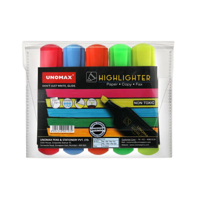 Unomax Highlighters Assorted Colours - Hilighters