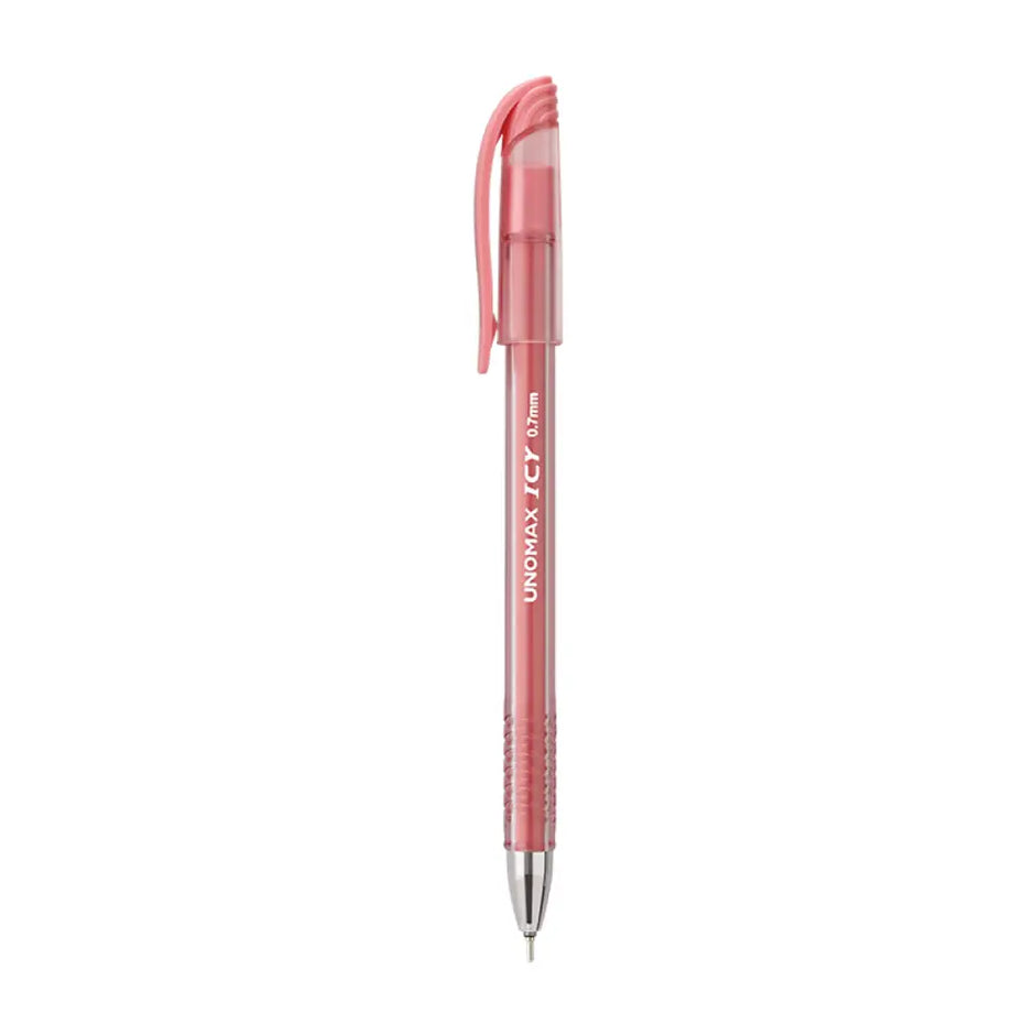 Unomax Icy Ball Pen | Ink Colour - Blue Black and Red - Red - Ball Pens
