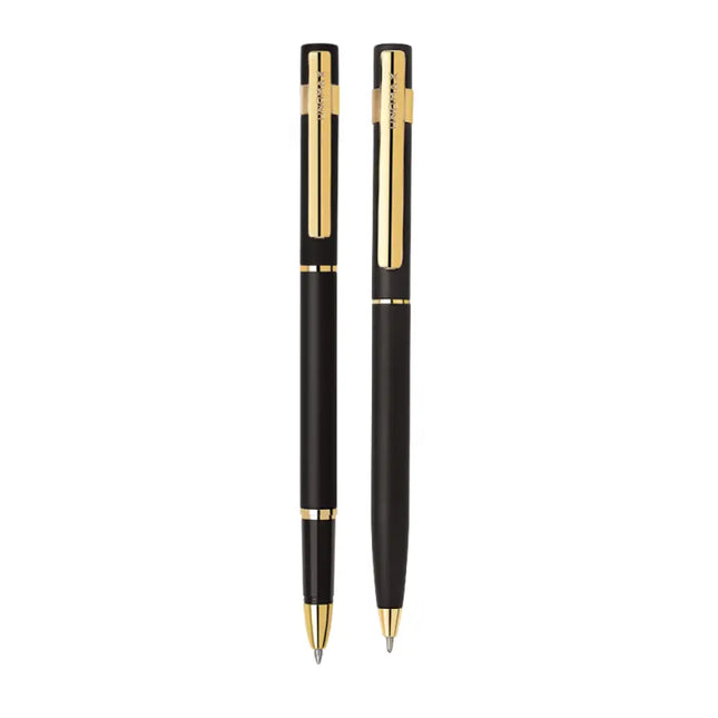 Unomax Nexa Gold Roller Ball Pen and Ball Pen Set | Ink Colour - Blue - Gift Set