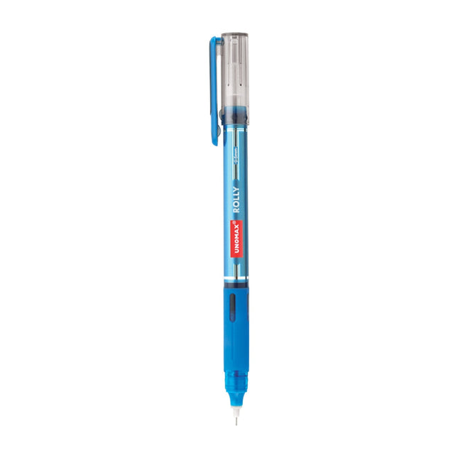 Unomax Rolly Roller Ball Pen | Ink Colour - Blue and Black - Blue - Roller Ball Pens