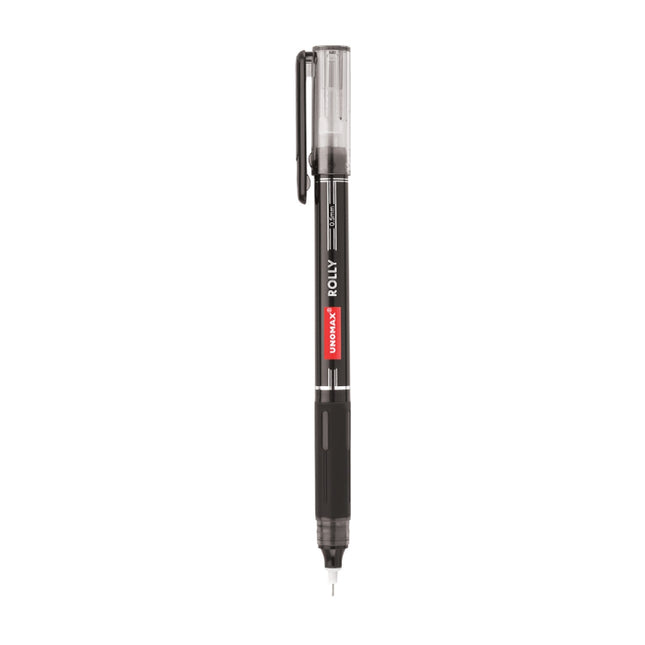 Unomax Rolly Roller Ball Pen | Ink Colour - Blue and Black - Black - Roller Ball Pens