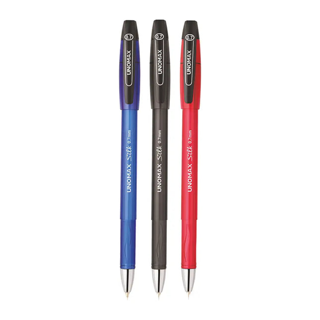 Unomax Silk Ball Pen | Ink Colour - Blue Black and Red - Ball Pens