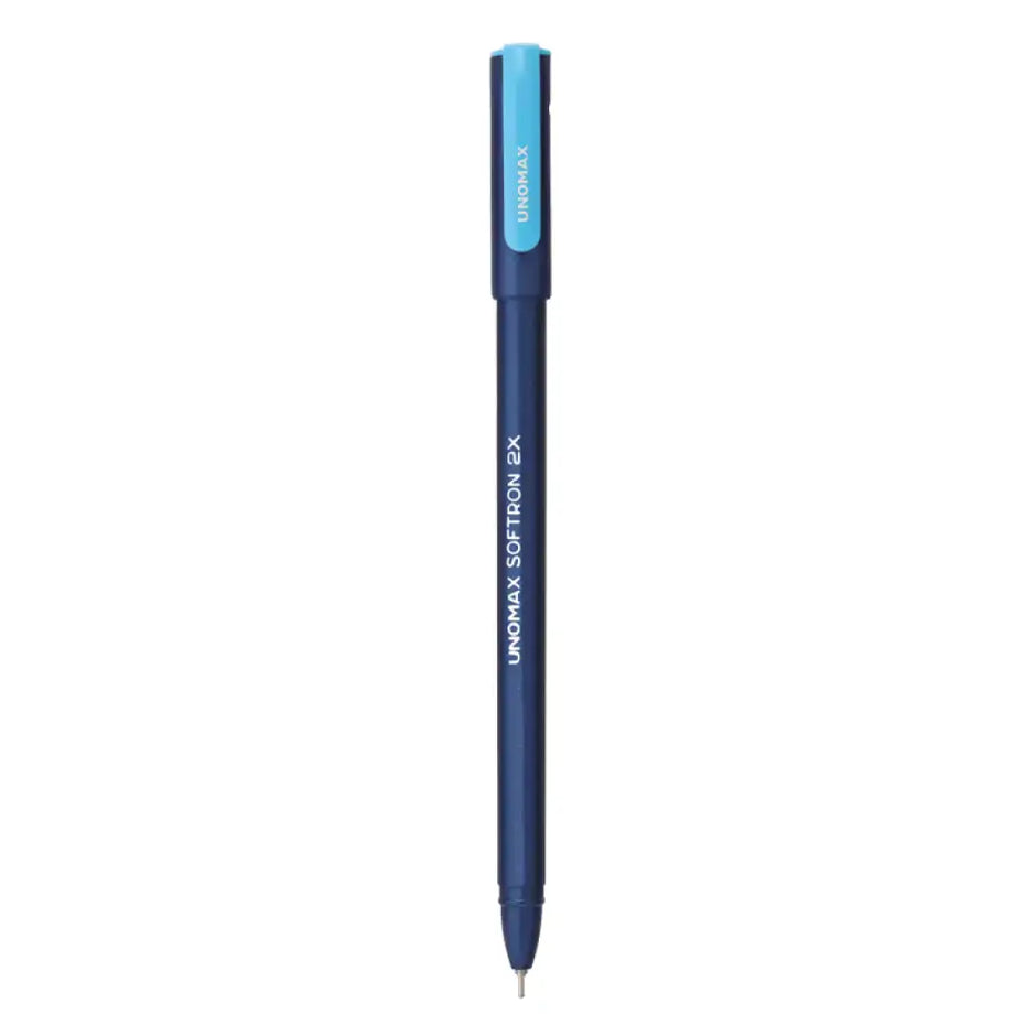 Unomax Softron 2X Ball Pen | Ink Colour - Blue Black and Red - Blue - Ball Pens
