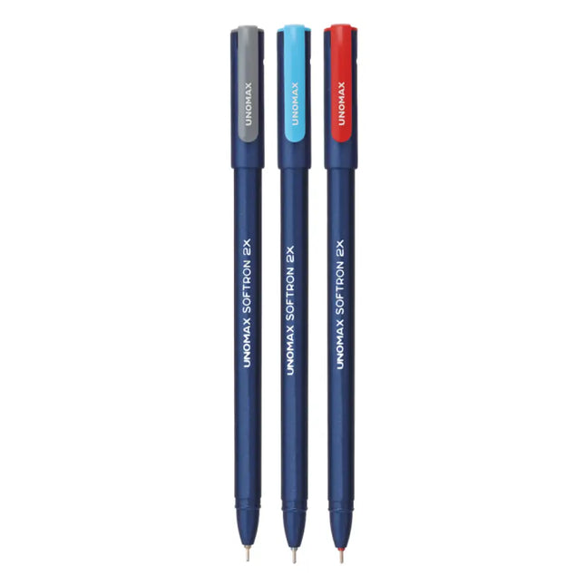 Unomax Softron 2X Ball Pen | Ink Colour - Blue Black and Red - Ball Pens