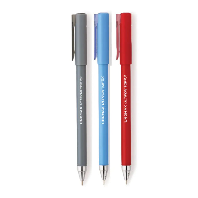 Unomax Ultron Top 2X Ball Pen | Ink Colour - Blue Black and Red - Ball Pens