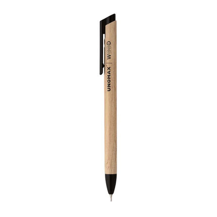 Unomax Wood Retractable Ball Pen | Ink Colour - Blue and Black - Black - Ball Pens