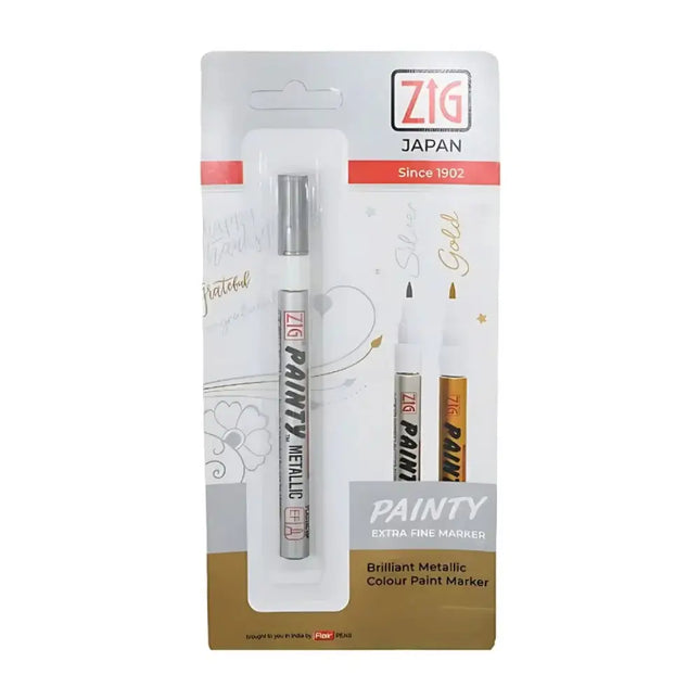 Zig Painty Metallic Marker | Ink Colour - Gold and Silver - Silver - Paint Marker