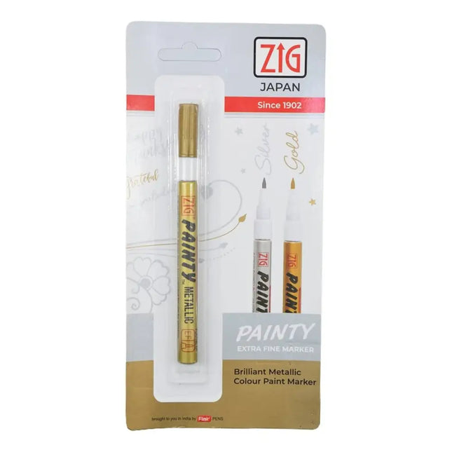 Zig Painty Metallic Marker | Ink Colour - Gold and Silver - Gold - Paint Marker