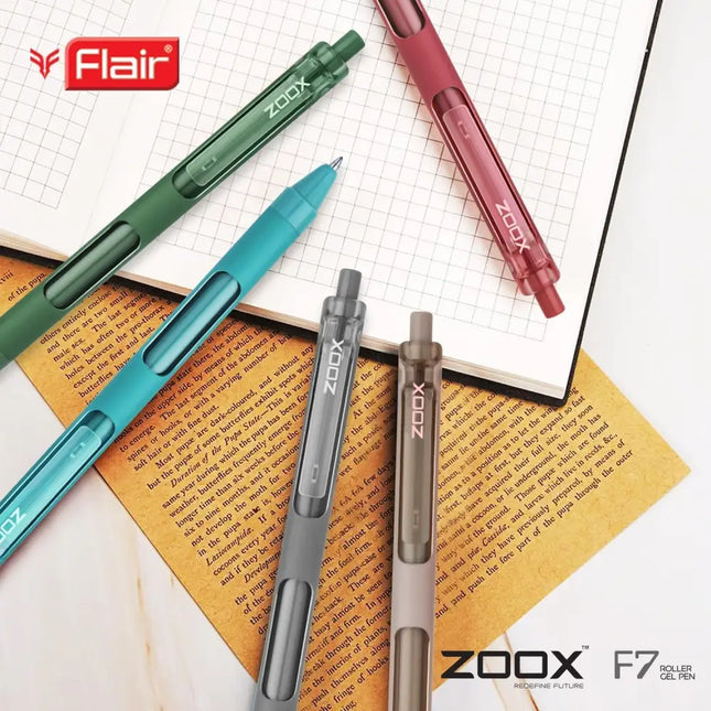 Zoox F7 Retractable Roller Gel Pen | Ink Colour - Blue and Black - Roller Ball Pens
