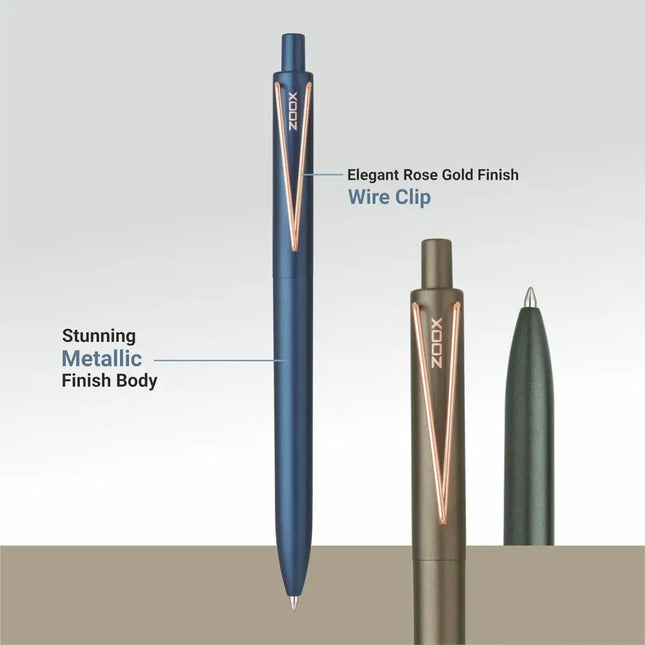 Zoox X7 Retractable Roller Gel Pen | Ink Colour - Blue - Roller Ball Pens